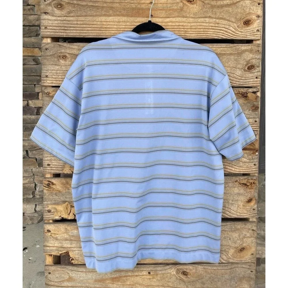 Nike Golf Dri-Fit  Striped Blue & Gold‎ Polo Shirt Men’s Size Large